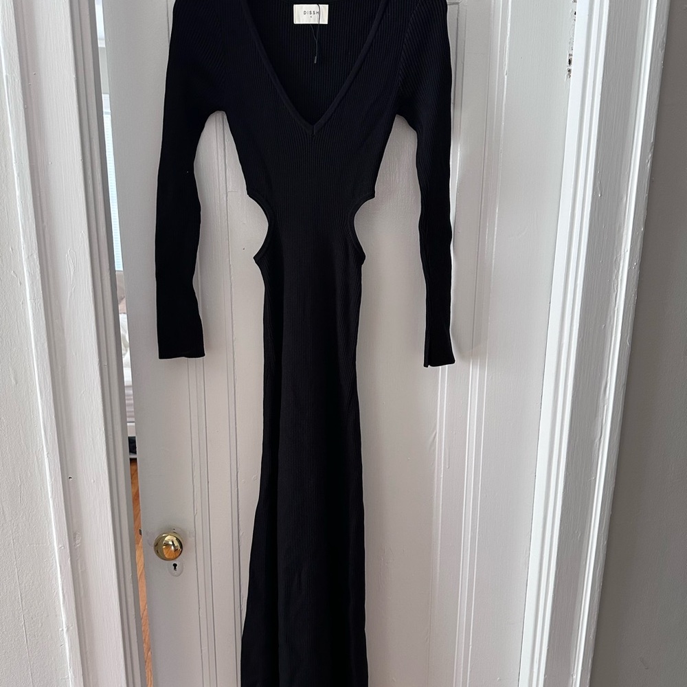 DISSH Black Long Sleeve Wrap Dress